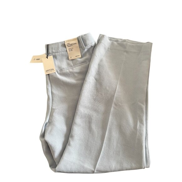NWT  ($148) - Aritzia Effortless Pant - Crepette, Dew Blue, Size 12 - Picture 5 of 8
